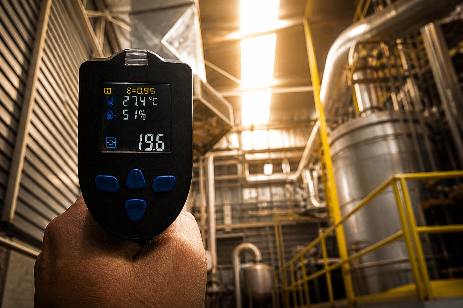 Medición de calor industrial en planta