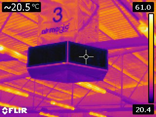 Medición térmica FLIR de difusor Airmagic
